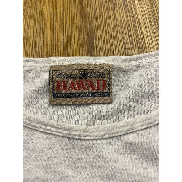 Hawaii Grey Floral Graphic Tee Happy Shirts One Size Fits Most - Picture 2 of 5